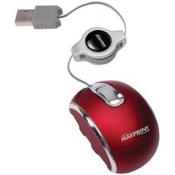 NANO MOUSE ÓPTICO USB RETRÁTIL 60621-4 MAXPRINT VERMELHO