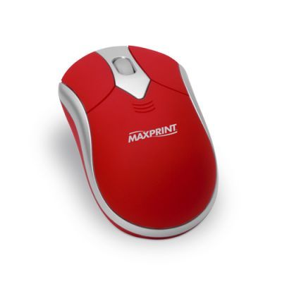 Mouse Ótico USB Emborrachado, Vermelho - Maxprint/60420-7