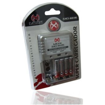 CARREGADOR MOX BIVOLT - CARREGADOR DE PILHAS MO-828 AA/AAA -