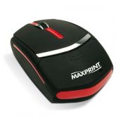 Mouse Ótico USB Preto e Laranja - Maxprint