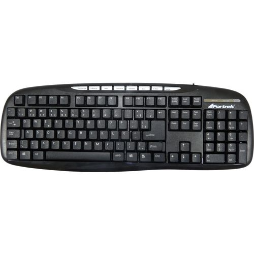 Teclado Multimídia MK101BS USB Preto e Prata FORTREK